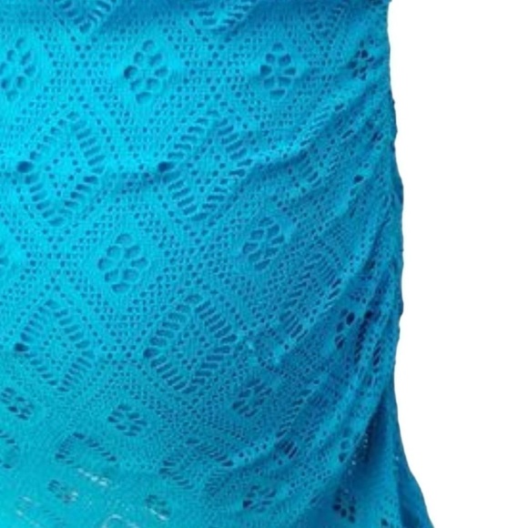 BECCA by Rebecca Virtue Diamond in the Rough Aqua Crochet Tankini Swimsuit 2X - Picture 9 of 10